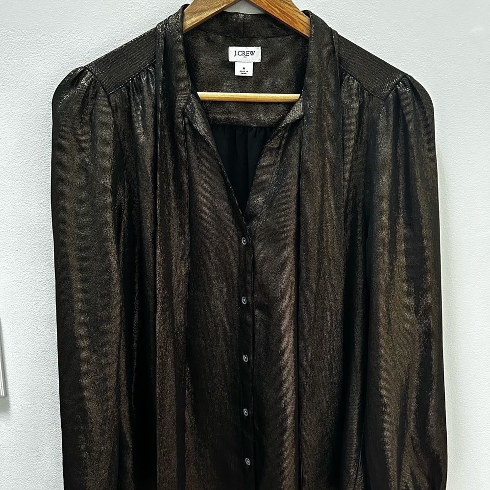 Black/Gold Button Down Shirt with Long Sleeves